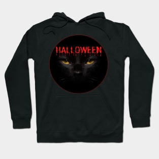 Halloween Black Witch Cat Hoodie